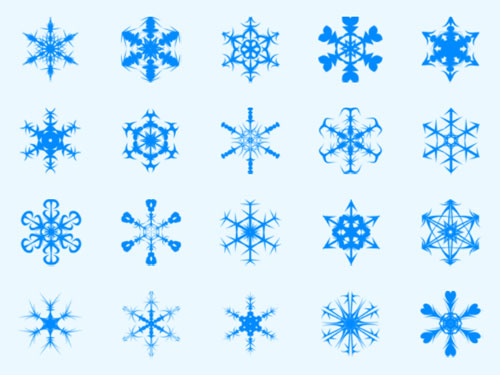 20种不同形状雪花笔刷