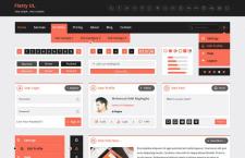 ��ɫ��ƽ����ҳUI��PSDʸ���ֲ�