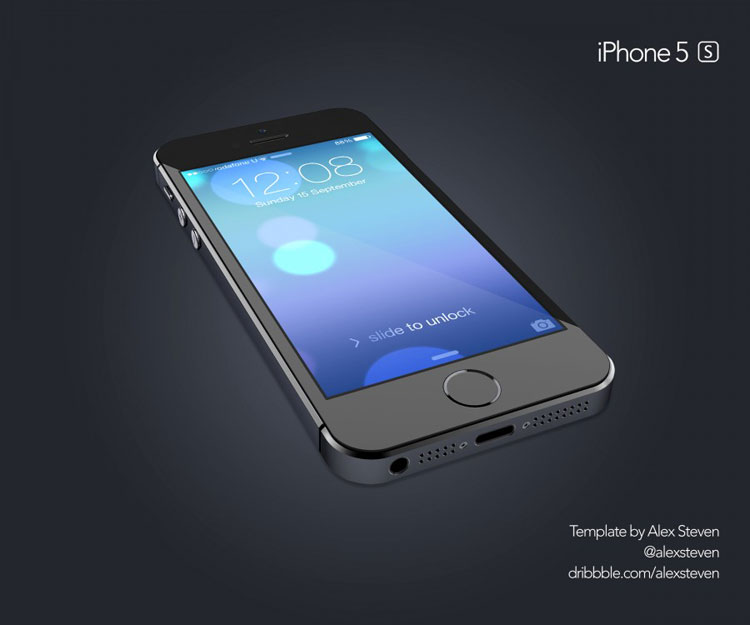 黑色iphone 5s透视效果