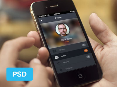 APP用户信息，矢量PSD分层