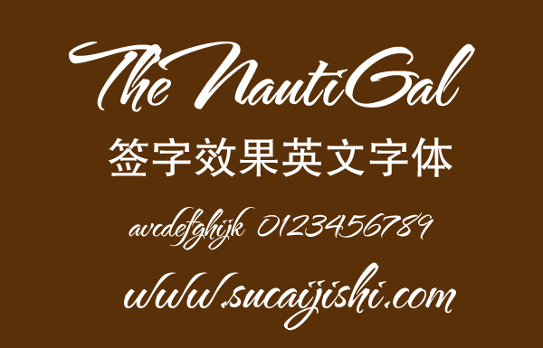 TheNautiGal 签字效果英文字体