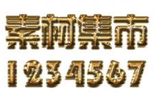 黄金磨砂金属颗粒效果PS样式
