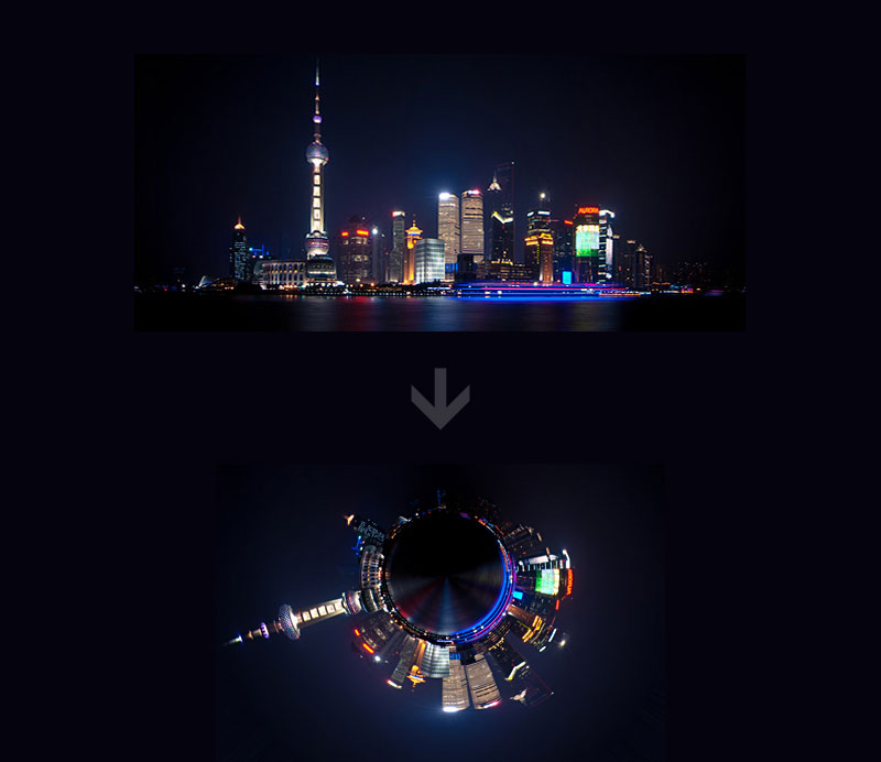 照片环绕星球效果，PS动作