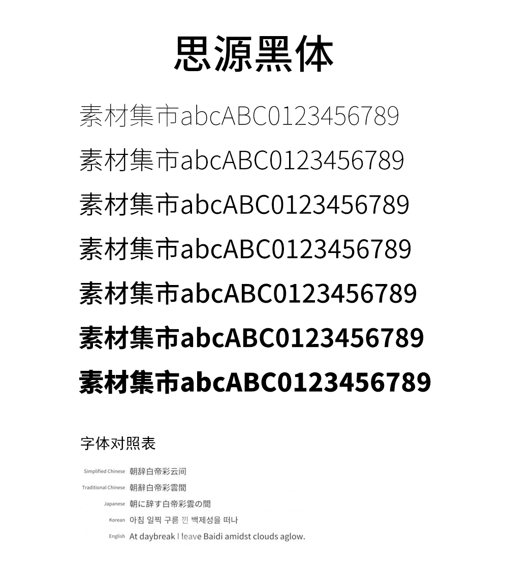 思源黑体，安卓中文字体