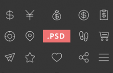 48枚线型图标，PSD源文件