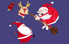 扁平化圣诞老人 麋鹿卡通形象，PSD源文件