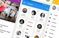 健身社交APP GUI模版，PSD源文件
