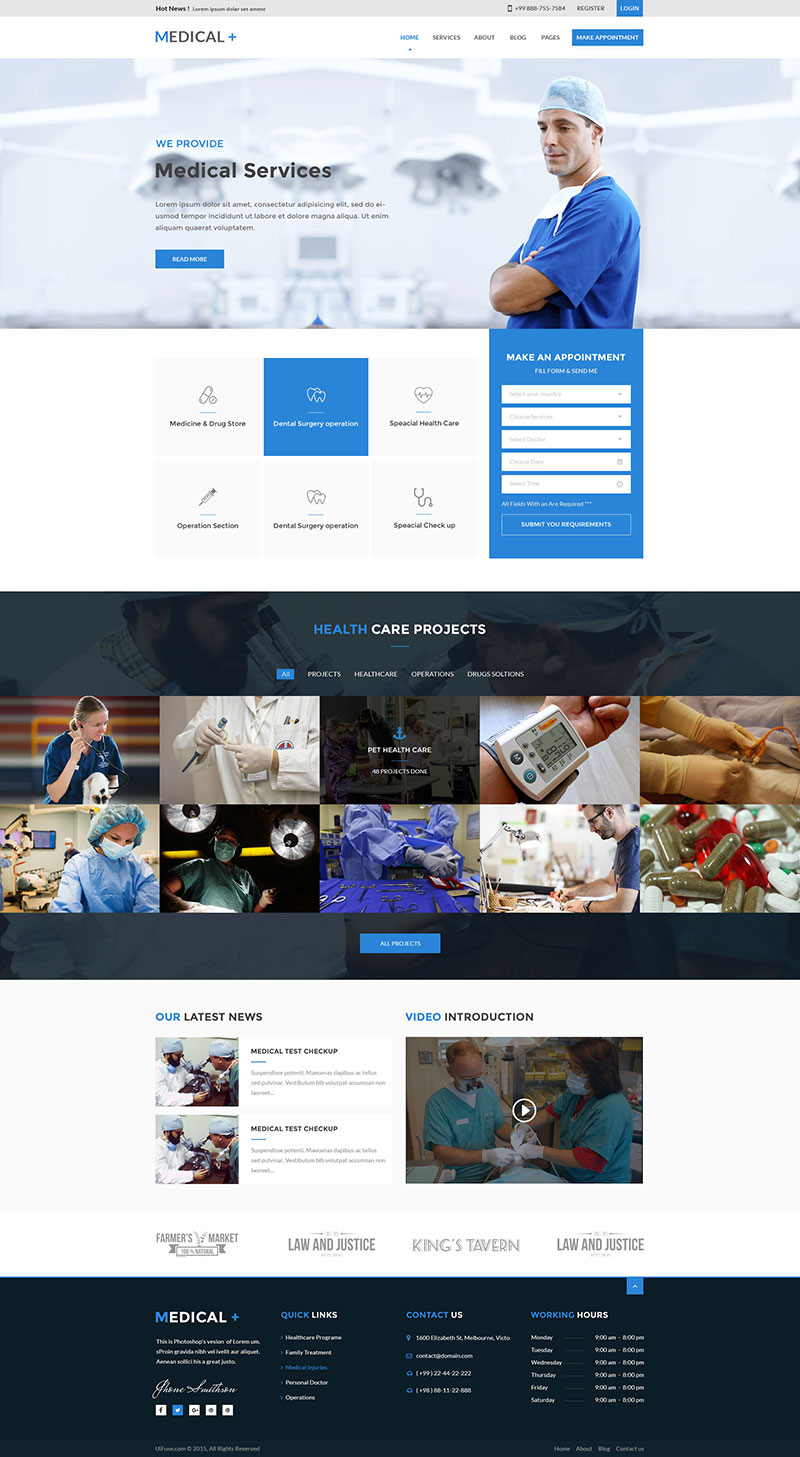 ����ҽ�ƻ�����վģ�壬PSDԴ�ļ�