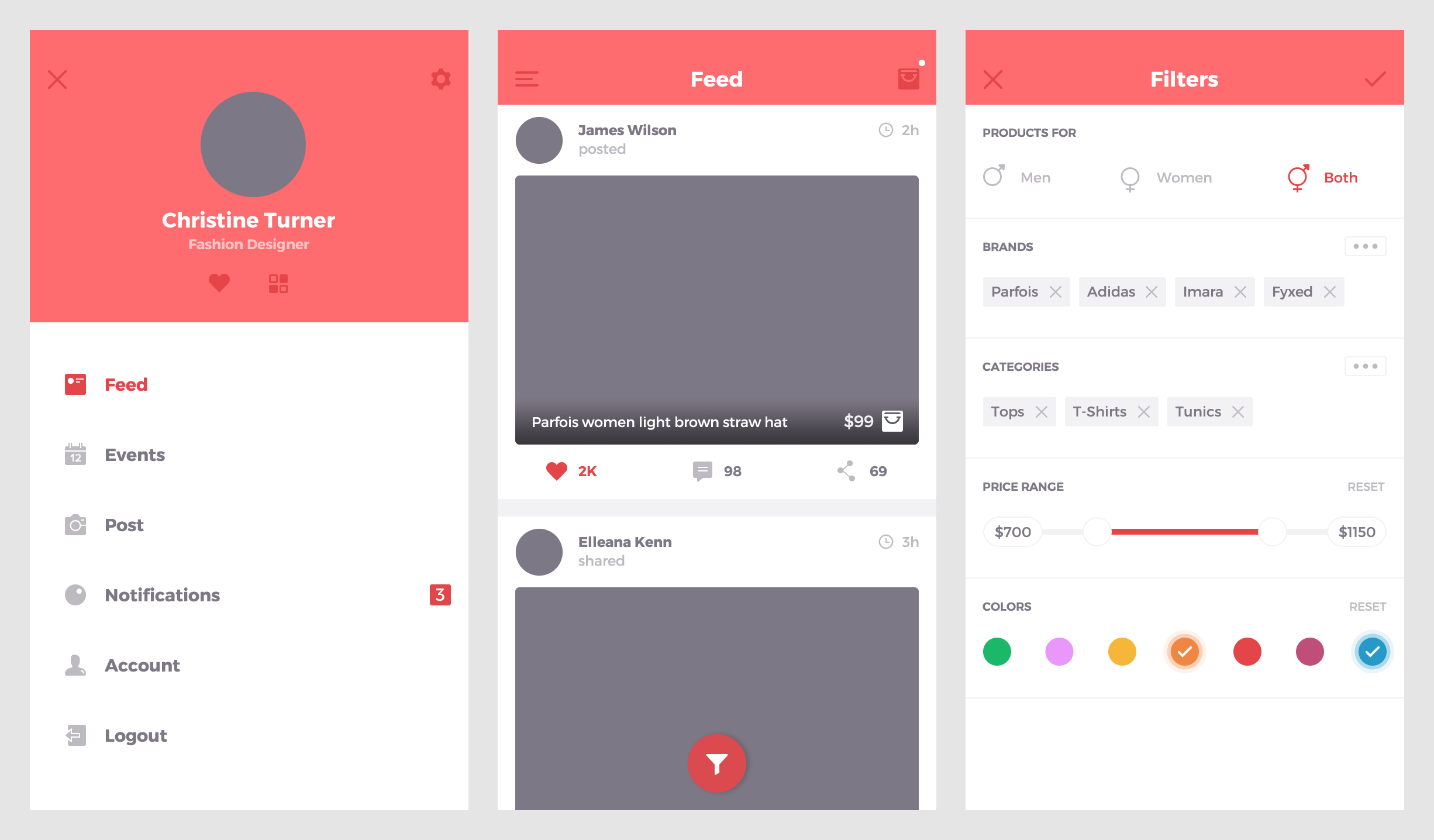 简约商务APP GUI模版，PSD源文件