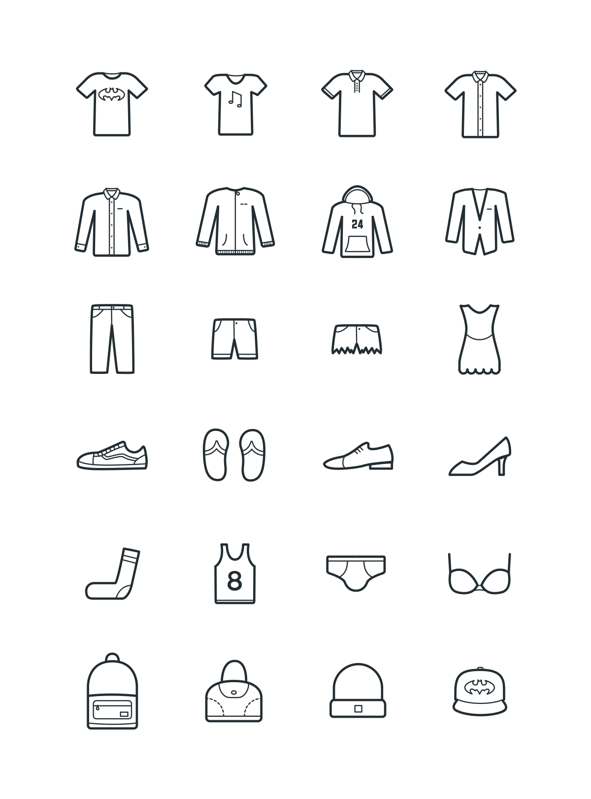 24枚服饰图标，AI源文件