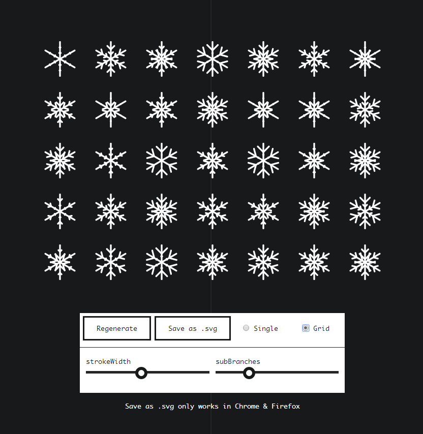 Snowflaker：雪花矢量 SVG 生成工具