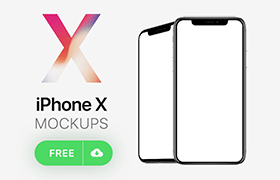 多角度 iPhone X 手机免费模版，PSD格式