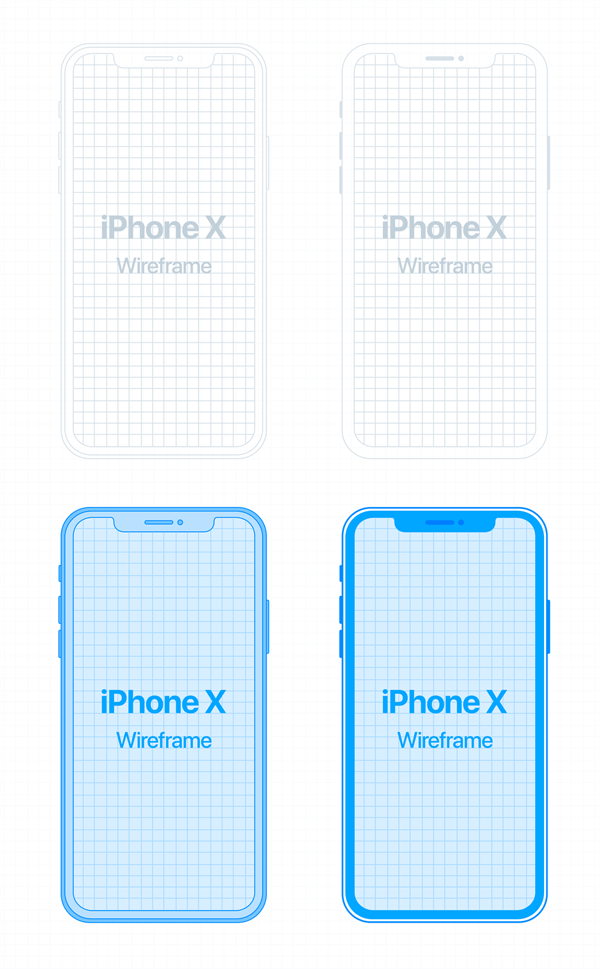 iPhone X 线稿样机，PSD源文件