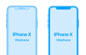 iPhone X 线稿样机，PSD源文件
