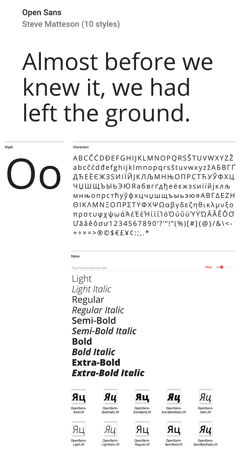 Open Sans 谷歌开源字体 完整版