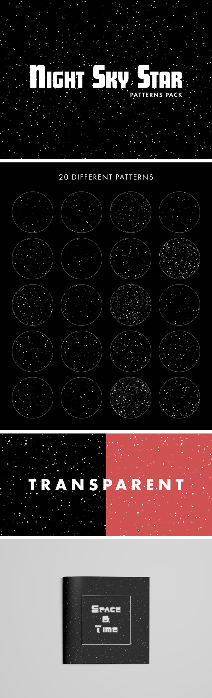 20款星空无缝填充图案，pat格式