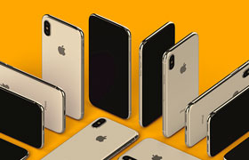 iPhoneXS Max多角度高清模板，PSD格式