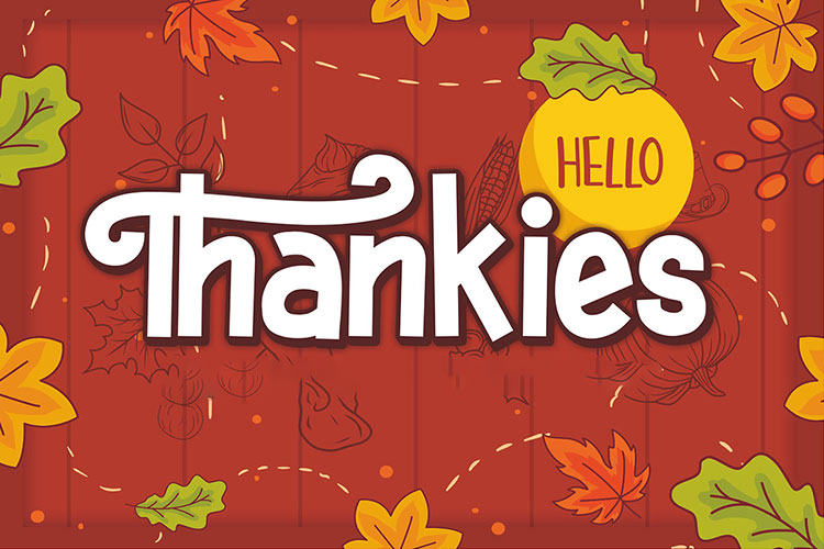 Hello Thankies 感恩节英文字体