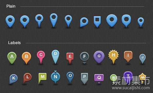 地图位置标识PSD图标