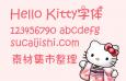 卖萌的Hello Kitty花朵中文字体
