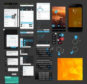 Nexus 4 GUI界面，PSD矢量素材