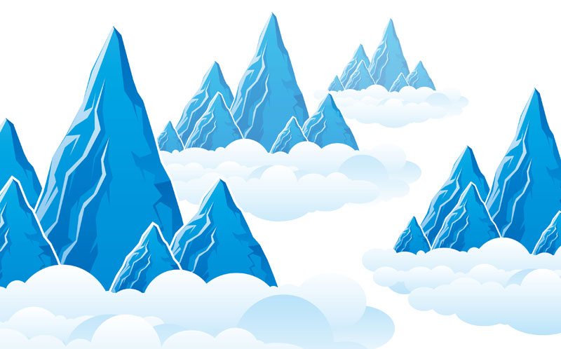 白云青山，AI矢量素材