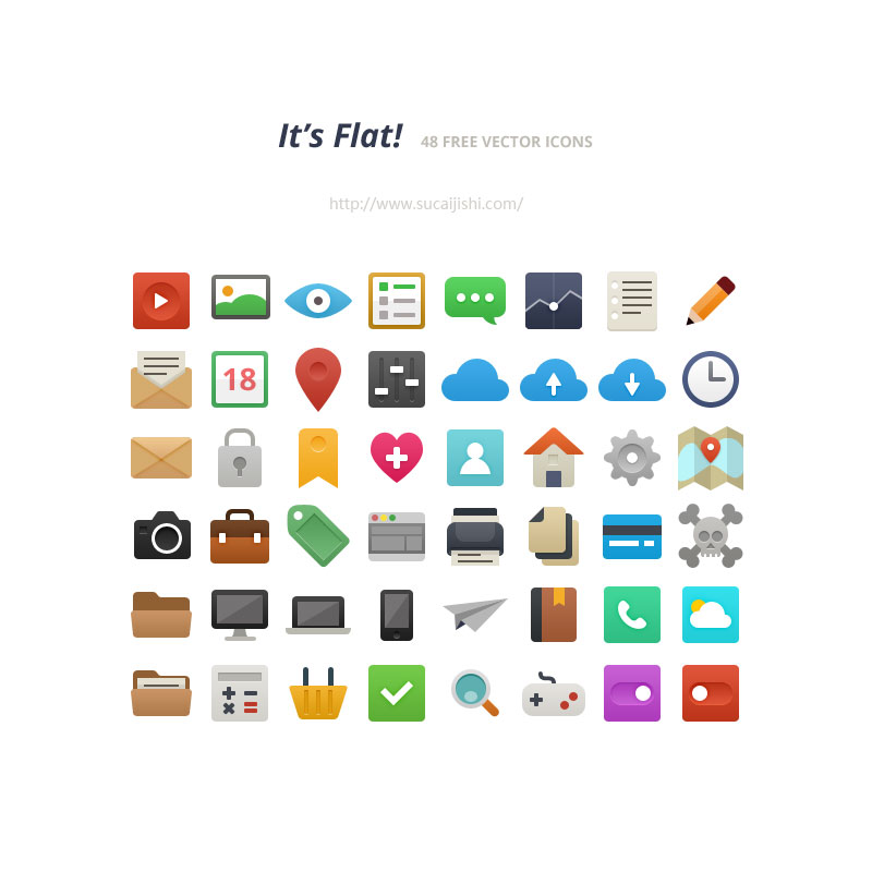 48ö��ƽ��ͼ�꣬PSDԴ�ļ�