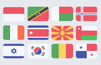 100面各国国旗图标，PSD源文件
