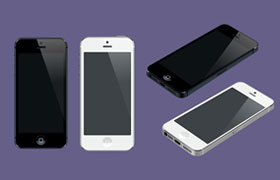 8种角度iPhone5 iPhone5S 高清图，PSD格式免费下载