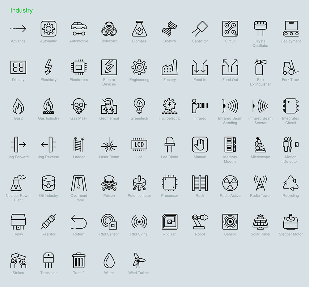 ios7风格的工业图标 PSD AI源文件，免费可商用