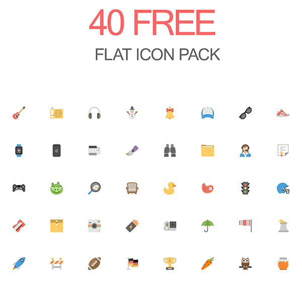 40ö��ɫ��ƽ��ͼ�꣬PSD AI PNGԴ�ļ�