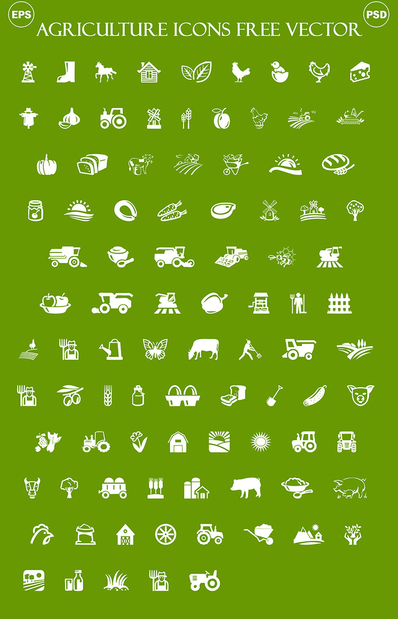 农业图标免费矢量，PSD AI源文件