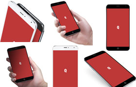 魅族MEIZU MX4多角度手机展示PSD模板