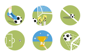 14枚足球相关图标，AI源文件