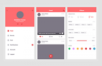 简约商务APP GUI模板，PSD源文件