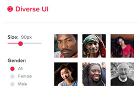 免费人物头像图片网站：Diverse UI