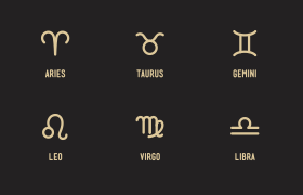 线性风格星座图标，AI源文件