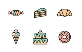 15枚蛋糕甜点图标，AI源文件