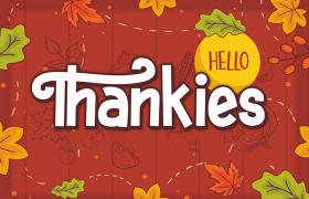 Hello Thankies 感恩节英文字体