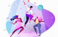4张新年主题插图，PSD格式