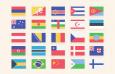 195枚世界各国国旗图标，PNG PSD格式