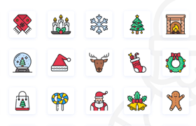 50枚圣诞主题图标，AI源文件