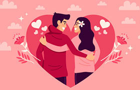 7套情侣插图，AI源文件