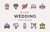 150枚婚礼矢量图标，SVG PNG格式