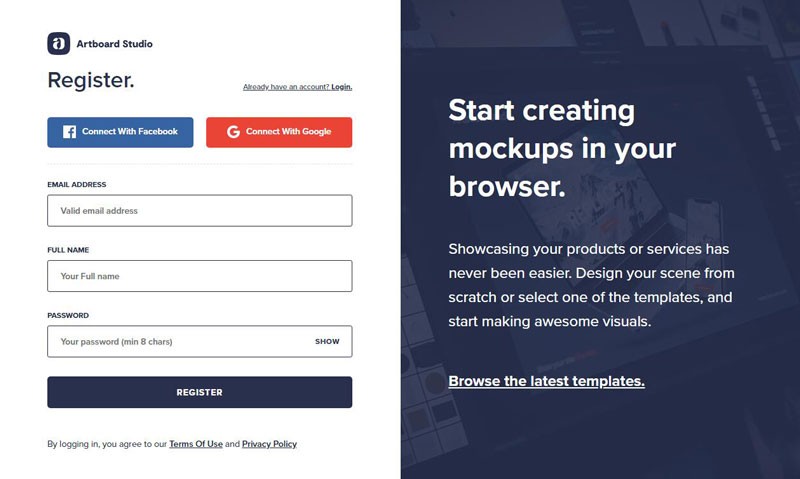 Artboard Studio:在线产品样机生成工具