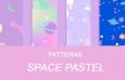 5种太空粉彩背景，pat格式