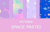 5种太空粉彩背景，pat格式
