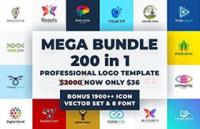 200款LOGO矢量模板合集，AI源文件