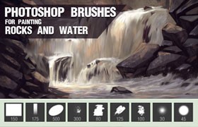 Photoshop岩石和水流专用画笔