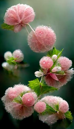 粉红花瓣，晶莹剔透